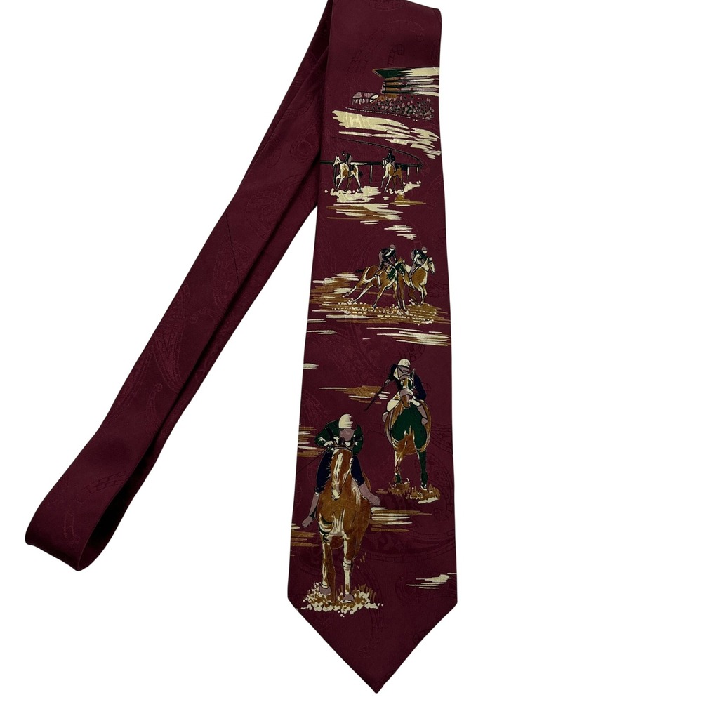 Robert Talbott Vintage Silk Tie Rodes Louisville Horse Rider Equestrian Derby